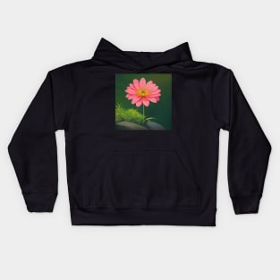 Closeup of a Lovely Pink Flower Kids Hoodie